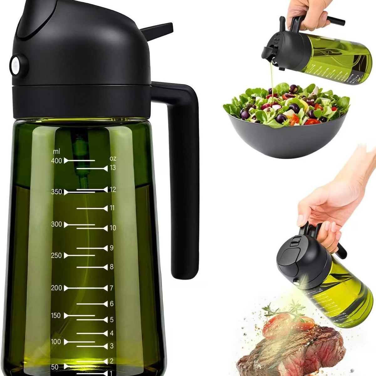 Dispensador de aceite de cocina con dosificador de presión antiderrame